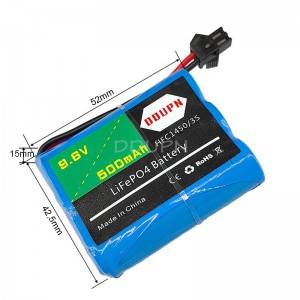 9.6V 3S 500mAh 鐵鋰電池 SM2P 正向公頭