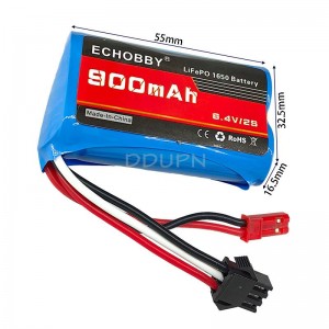 6.4V 2S 900mAh 鋰鐵電池 JST +SM3P 反向公端插頭